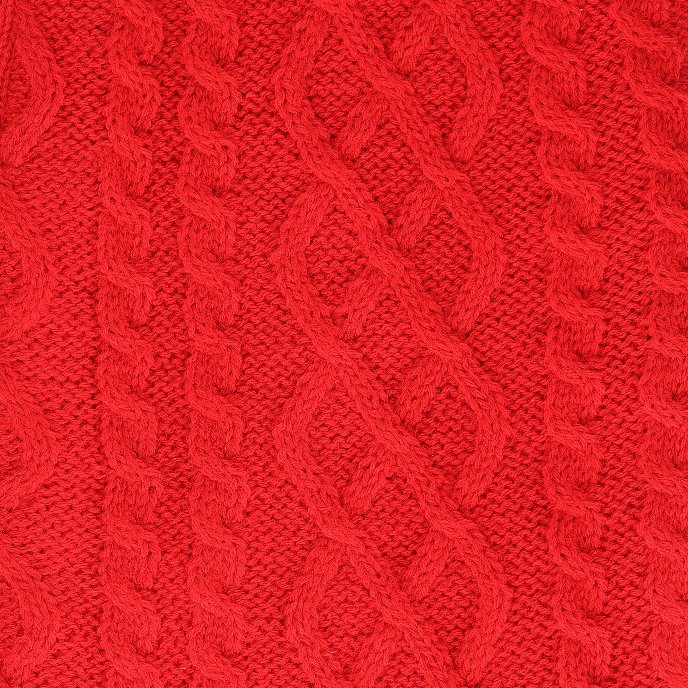 Cable Knit Paw Print Christmas Stocking, Red, 19", by Holiday Time