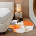 thumbnail image 3 of Burnt Orange Grey Round Area Rug 4 FT, Non Slip Indoor Outdoor Rug, Abstract Geometric Oil Painting Modern Washable Soft Circular Carpet Non-Shedding Floor Mat for Coffee Table Nursery Foyer Balcony, 3 of 8