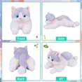 thumbnail image 4 of Gato de peluche gris, animal de peluche, gato, juguete realista, gatito súper suave, gatito tierno, mascota, gatito, gato esponjoso, calmante, abrazo, dormir, cumpleaños, Navidad, 4 of 5