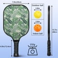 thumbnail image 3 of Pickleball Paddles Set Of 1, Fiberglass Surface, Tropical Leaf Print, 1 Paddle, 2 Balls & Bag, 3 of 5