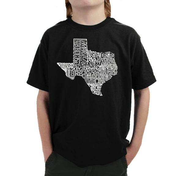 LA Pop Art Boy's Word Art T-shirt - The Great State of Texas