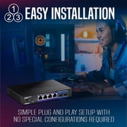 TRENDnet TEG-S562, 6-Port Multi-Gig Network Switch, Unmanaged Desktop Ethernet Switch with Metal Housing, Black
