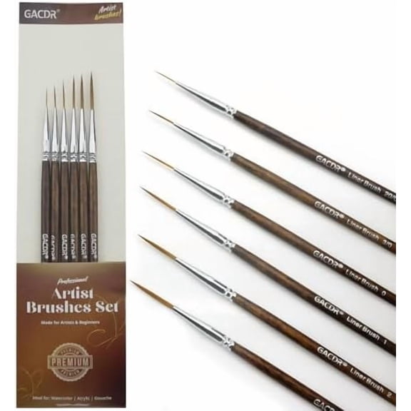 Rigger Liner Brushes, 6 Pcs Extra Long Fine Tip Paint Brush Set Script Pinstriping Scroll Outlining Brush for Watercolor Acrylic$$Art & Craft