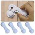 thumbnail image 2 of 5-Pack Premium Adjustable Plastic Cabinet Safety Drawer Locks - Secure Anti-Pinch Door Locks for Home Improvement, Kitchen, 2 of 9