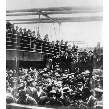 Immigrants, 1900. /Nitalian Immigrants On Board Ship In New York Harbor ...