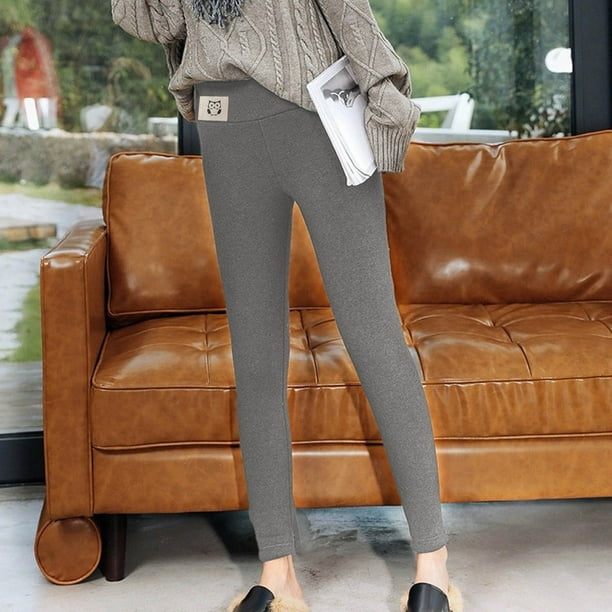 RXIRUCGD Women Print Warm Winter Tight Thick Velvet Wool Cashmere Pants  Trousers Leggings 