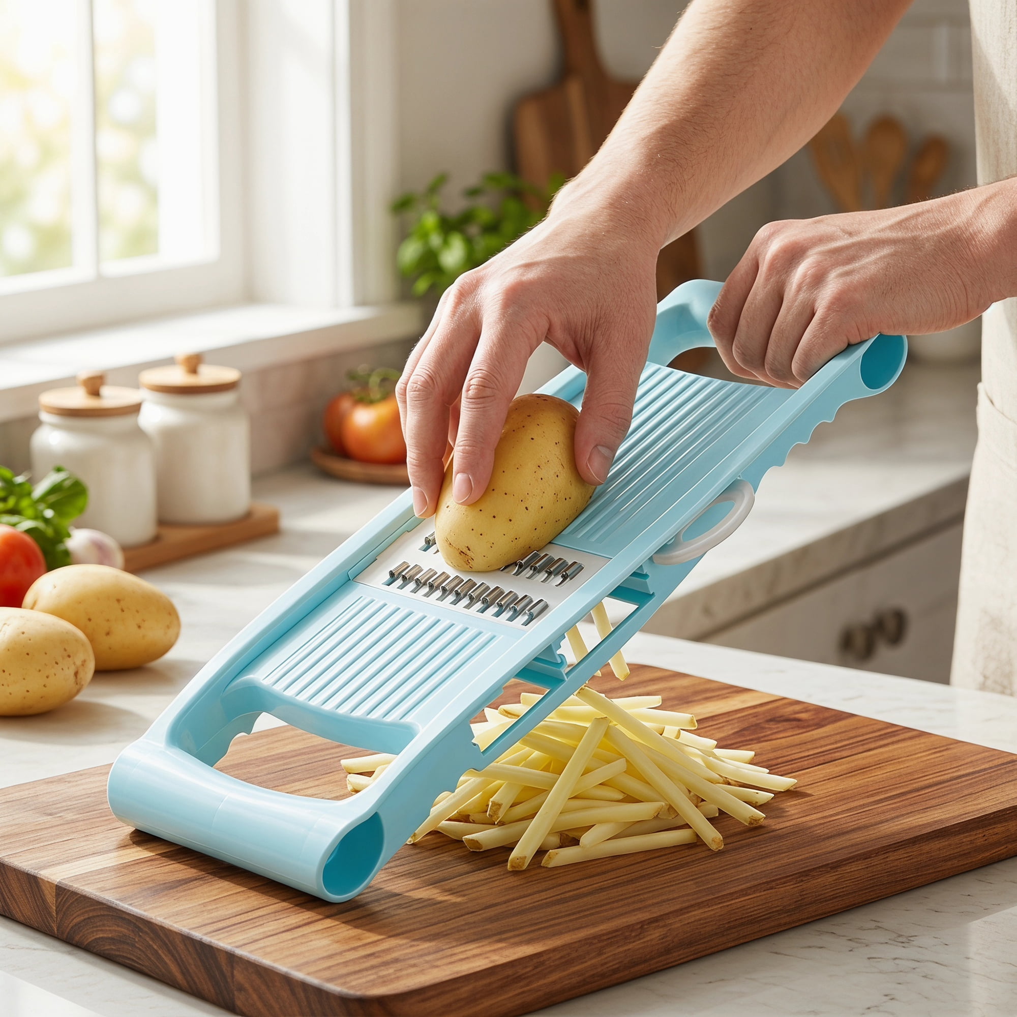 Unique Bargains  Professional Mandoline Slicer for Home Chefs 7 in 1(A) 10.9"x3.9"