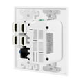 thumbnail image 4 of Media Wall Plug Outlet Plate 2 Gang White w/ 2 USB Outlet, 15A Dual Power Outlet, 4x HDMI Port, Cat6 Rj45 Ethernet Port, Coaxial Cable Outlet Audio Panel Coupler Panel Mount Keystone Jack, 4 of 8