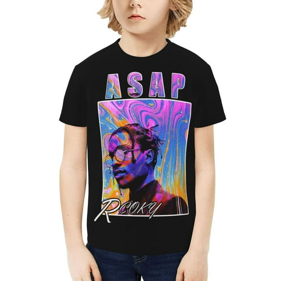 A$Ap Rocky Kids T-Shirt 3d Printed Graphic T-Shirts Boys And Girls Short Sleeve Shirts For Youth Kids X-Small