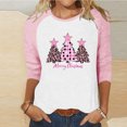 thumbnail image 2 of LckLvx Chandails de Noël pour Femmes Col Rond Manches 3/4 Raglan Hauts Mignons Graphiques Décontractés T-Shirts, 2 of 4