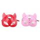 thumbnail image 5 of Máscara de gato para mujer, máscara de media cara con orejas de gato de cuero, accesorio para disfraz de cosplay, rojo, rojo, 5 of 5