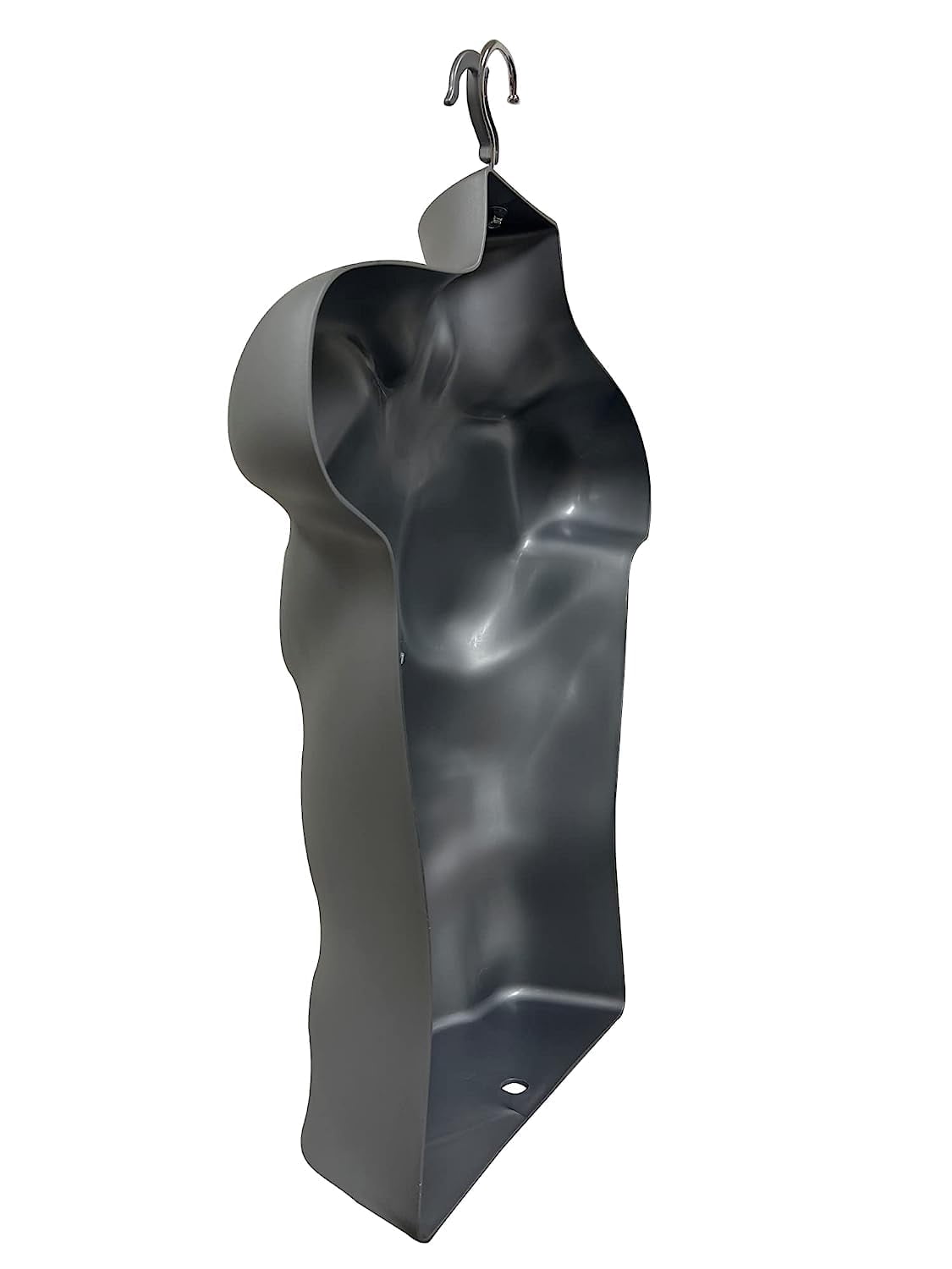 DisplayTown 5 Set of Gray Male Mannequin Injection Forms Hollow Back Half Body Waist Torso Dress Form with Hanging Hook for Hanging Display, S-M Sizes