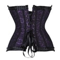 thumbnail image 3 of Grebrafan Corset Renaissance Women Zipper Bustier Plus Size Purple XS, 3 of 5