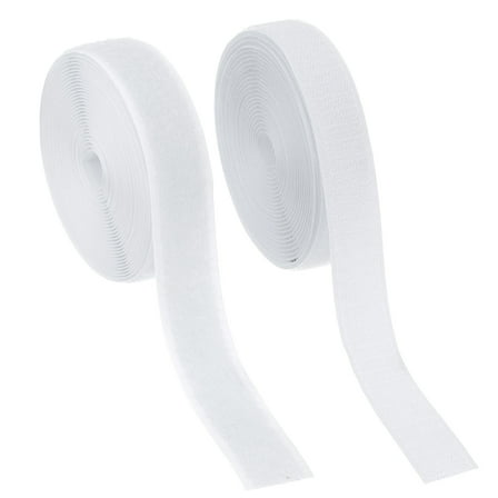 Sew on Hook and Loop Tape, 1 Inch Width Non-Adhesive Back Nylon Fastener Strips 5 Yards - White
