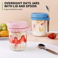 thumbnail image 4 of 4 Pack Overnight Oats Jars, Overnight Oats Container with Lid and Spoon, 10 oz overnight glasses, Cereal, Milk, Vegetable and Fruit Salad Storage Container with Measurement Marks, 4 of 7