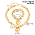 thumbnail image 2 of Yoyauz Thick Gold Heart Necklace And Bracelet Set Gold Bead Necklace With Large Heart Pendant Gold And Pearl Heart Switching Necklace, 2 of 3