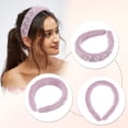 thumbnail image 3 of Unique Bargains Fluffy Fuzzy Headband Solid Color Hair Band for Women Faux Pearl Hair Bands Soft Fuzzy Hair Hoop Purple, 3 of 7