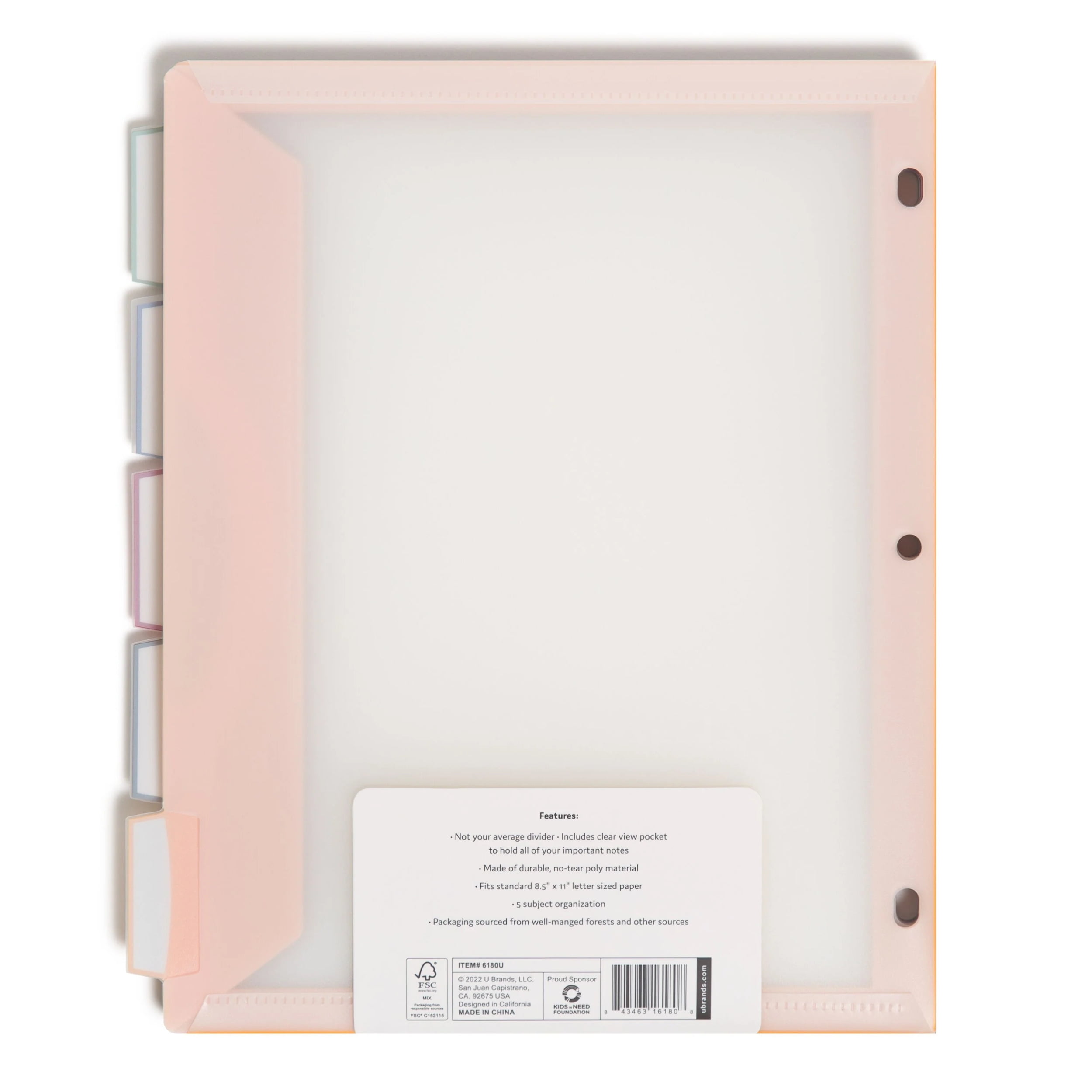 Clear View Index Dividers, Assorted Colors, 5 Count, (2 Pack
