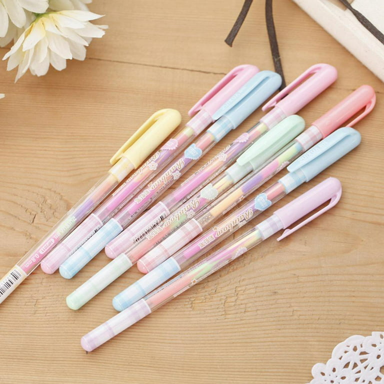 Wholesale 2018 Rainbow Color Gel Pen 6 In Pens DIY Album Photo Decoration  Highlighter Marker Pen Office Supplies From Bigdeal1, $1.95