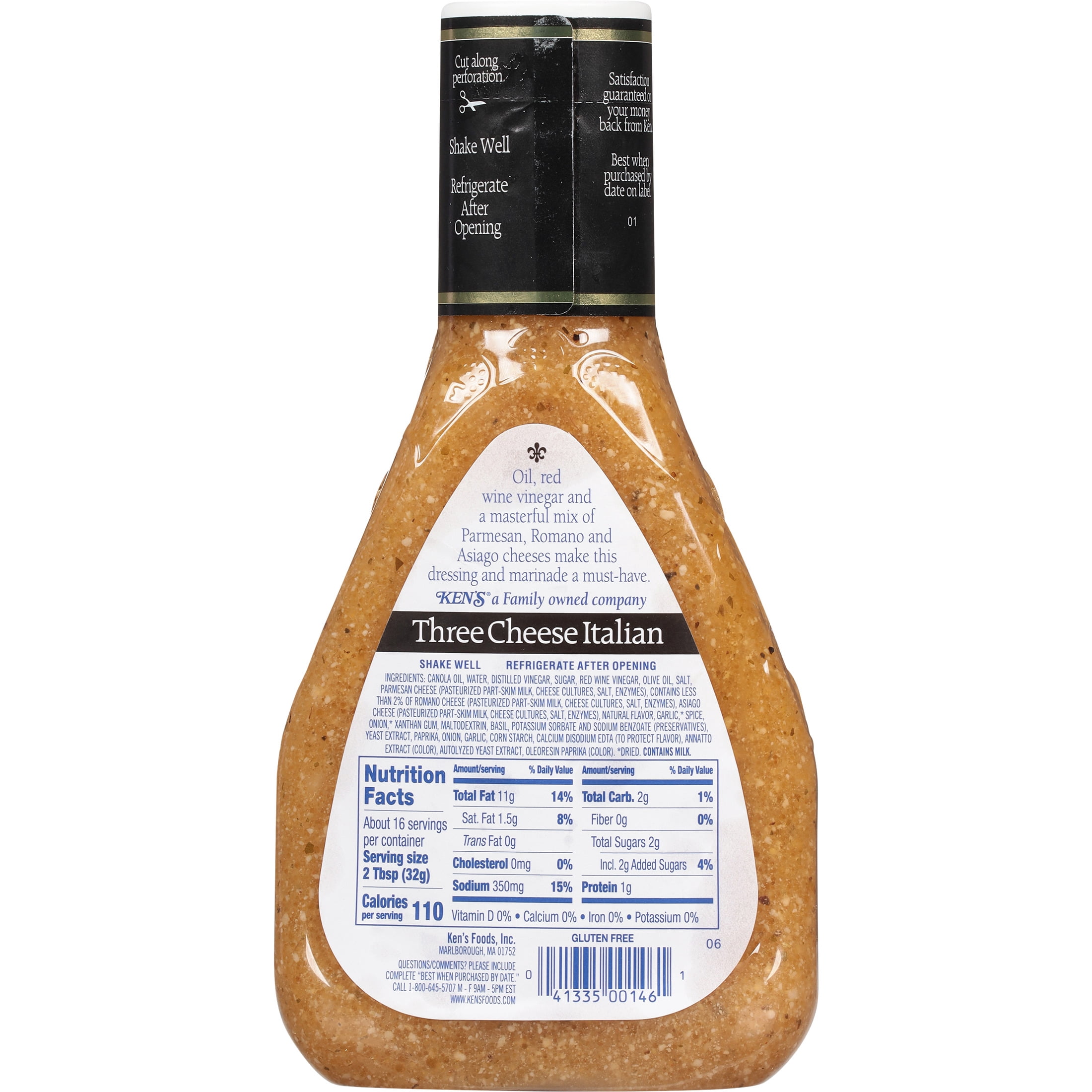 (3 pack) Ken's Steak House® Three Cheese Italian Salad Dressing 16 fl. oz.