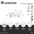 thumbnail image 4 of Aqua Eden VCTND5731BW 57-Inch Cast Iron Oval Single Slipper Clawfoot Tub (No Faucet Drillings) in White/White, 4 of 6