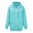 thumbnail image 3 of Clearance!NMMUED Zip Up Hoodie, Hooded Jacket Women, Zip Up Jackets for Women, Plus Size Sweatshirts for Women, Spring Jackets for Women 2025, Light Blue 4XL, 3 of 5