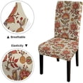 thumbnail image 4 of Kitchen Chair Covers Set of 4, Batik Red Boho Print Floral Printed Chair Cover Elastic Washable Chair Cover for Kitchen Home or Party, 4 of 4