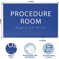 thumbnail image 3 of ADA CENTRAL SIGNS - 6" X4" Procedure Room Sign - Tactile Graphics Grade 2 Braille Text Emergency Sign| ADA Compliant Wall Mount Acrylic Medical Procedure Sign for Hospital, Medical Space, and Clinics, 3 of 7