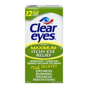 2 Pack - Clear Eyes Maximum Itchy Eye Relief Eye Drops 0.5 fl oz (15ml) each