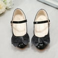 thumbnail image 5 of Gelikeya Girls Dress Shoes Bowknot Flower Girls Wedding Party Low Heels Girls Dress Flat Shoes Rhinestone Princess Leather Shoes Girl Sandals Mary Jane Shoes, Black, 5 of 5