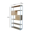 thumbnail image 2 of Ilios Innova | Librero Organizador Contemporáneo para Oficina y Hogar, Diseño Moderno en Acero y Melamina Maple, 2 of 9