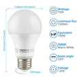 thumbnail image 4 of 2 Pack Garage Door Opener LED Light Bulb, 100W Equivalent, 1700 Lumens Ultra-Bright A19, Shock Resistant Minimize Interference, 3000K Warm White, 15-Watt, UL-FCC listed, E26 Base, 4 of 8