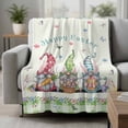 thumbnail image 2 of Happy Easter Gnome Throw Flannel Blanket Eggs Butterfly Flowers Spring Green Plaid Super Soft Cozy Bed Blanket, Lightweight Plush Fuzzy Bed Throw for Bedroom Sofa Couch Living Room 60x80In,, 2 of 9