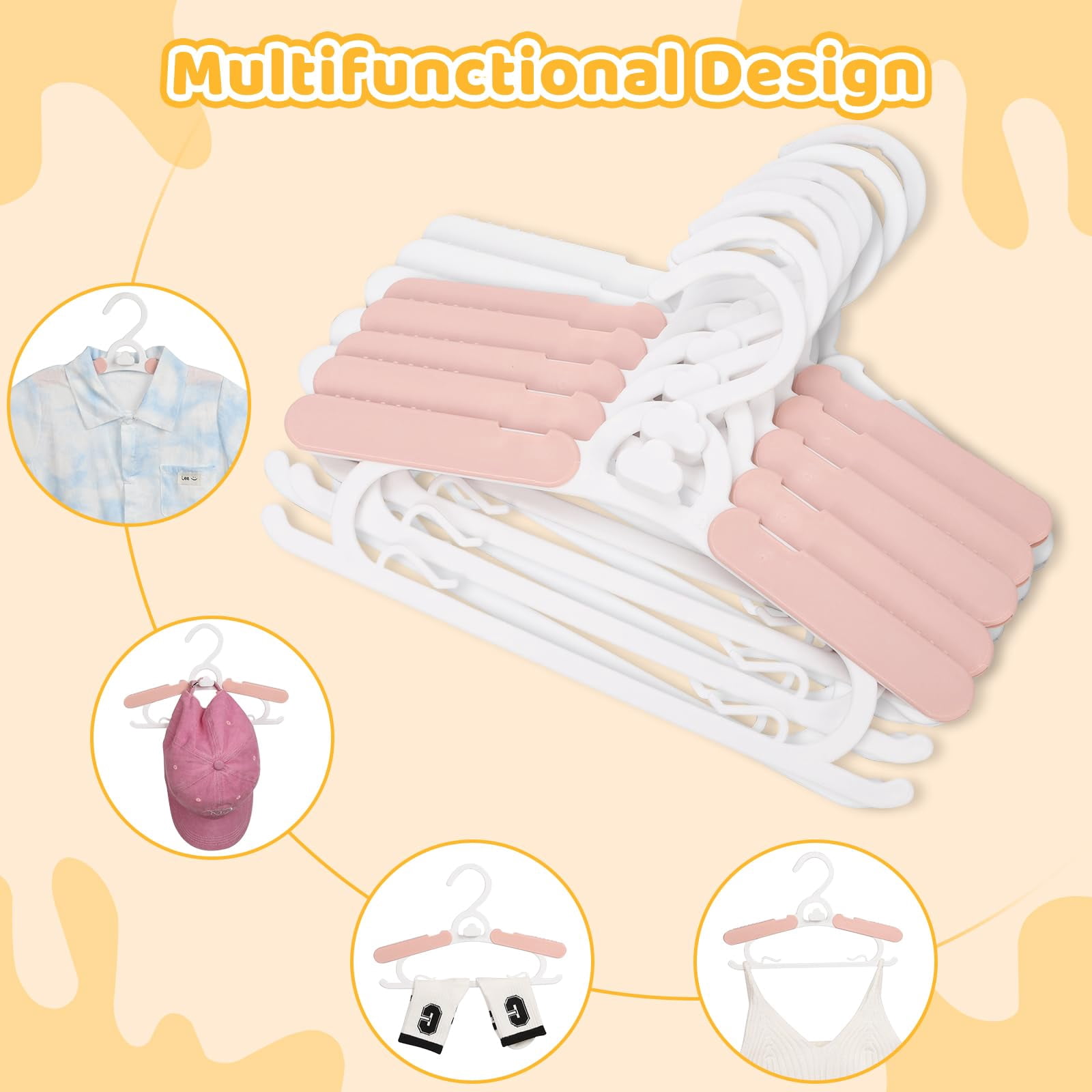 Clothes Hangers Pink 11-15" 40 Pack Closet Organization for Children
