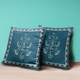 thumbnail image 4 of Amrita Sen Designs CAPL756FSDS-BL-18x18 18 x 18 in. Mughal Buta Suede Blown & Closed Pillow - Sea & Green, 4 of 5
