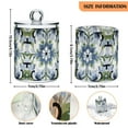 thumbnail image 5 of Yayeee 2 Pack Qtip Holder Bathroom Cotton Swab Canister with Lid Clear Dispenser Set, Green Floral, 5 of 6