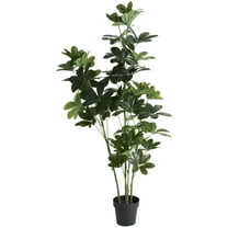 DecMode 63" Tall Artificial Money Tree Tree in Black Pot