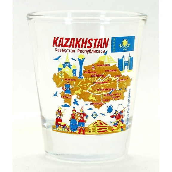 Kazakhstan Landmarks and Icons Collage Shot Glass