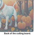thumbnail image 5 of White Pit Bull Terrier Fall Glass Cutting Board Large, 5 of 5