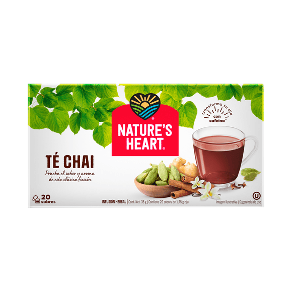 Té negro Nature's Heart chai con especias 20 sobres de 1.75 g c/u