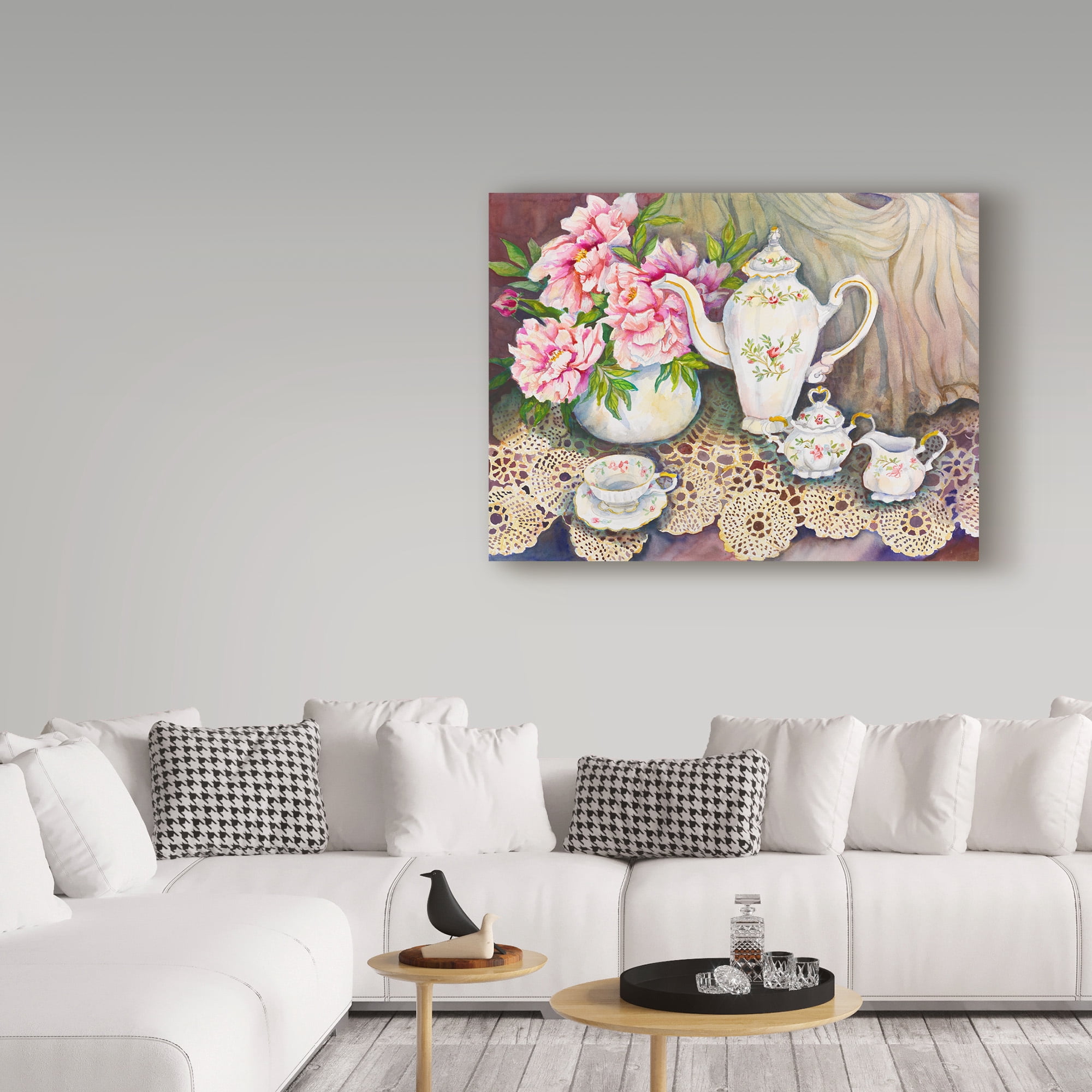 Trademark Fine Art 'Tea Time Pink' Canvas Art by Joanne Porter