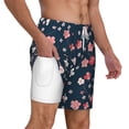 thumbnail image 3 of Balery Cherry Blossoms Mens Swim Trunks Swim Shorts for Men Quick Dry Inseam Beach Shorts with Compression Liner Pocket-Large, 3 of 9