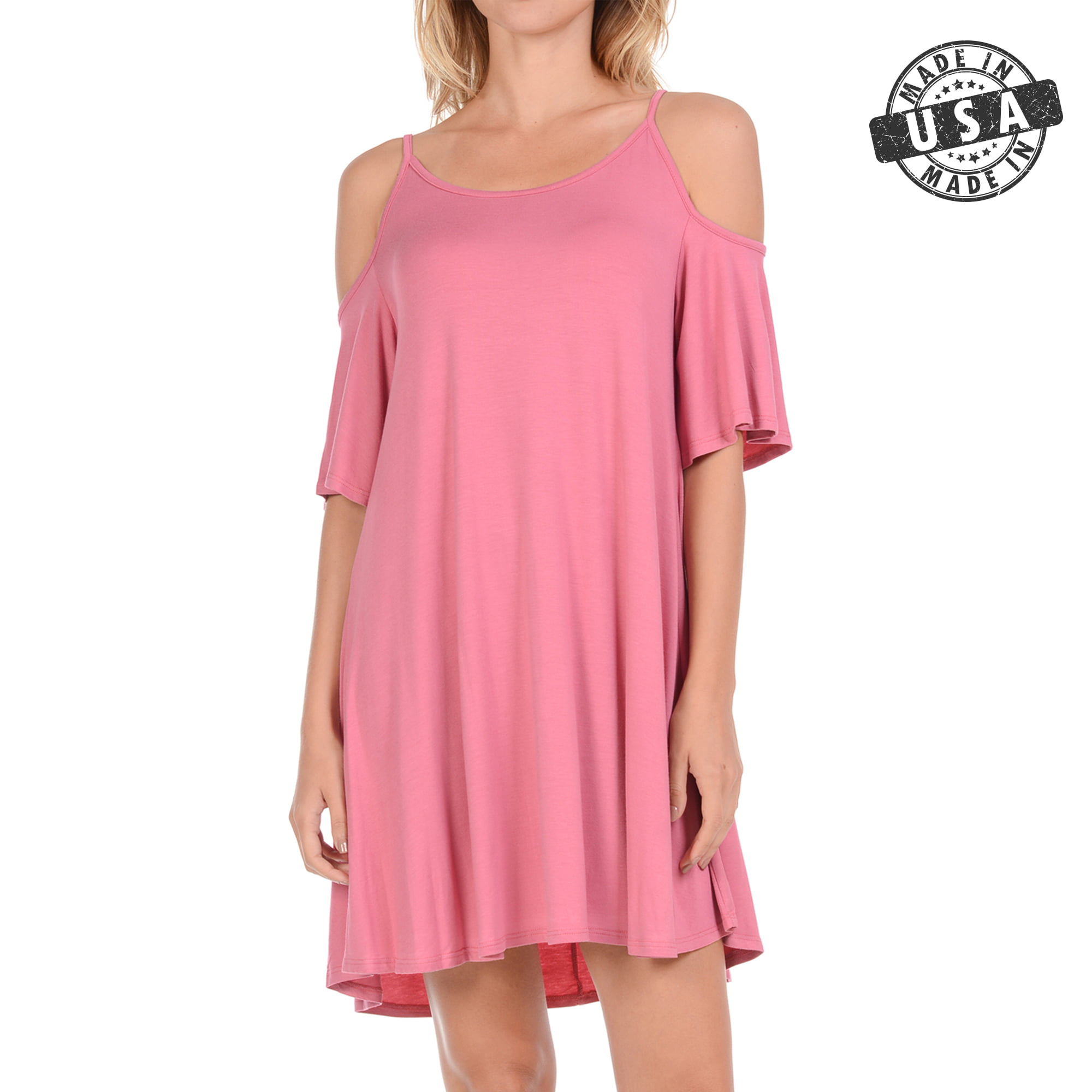 Basico - Basico Women's Open Shoulder Mini Dress - Walmart.com ...