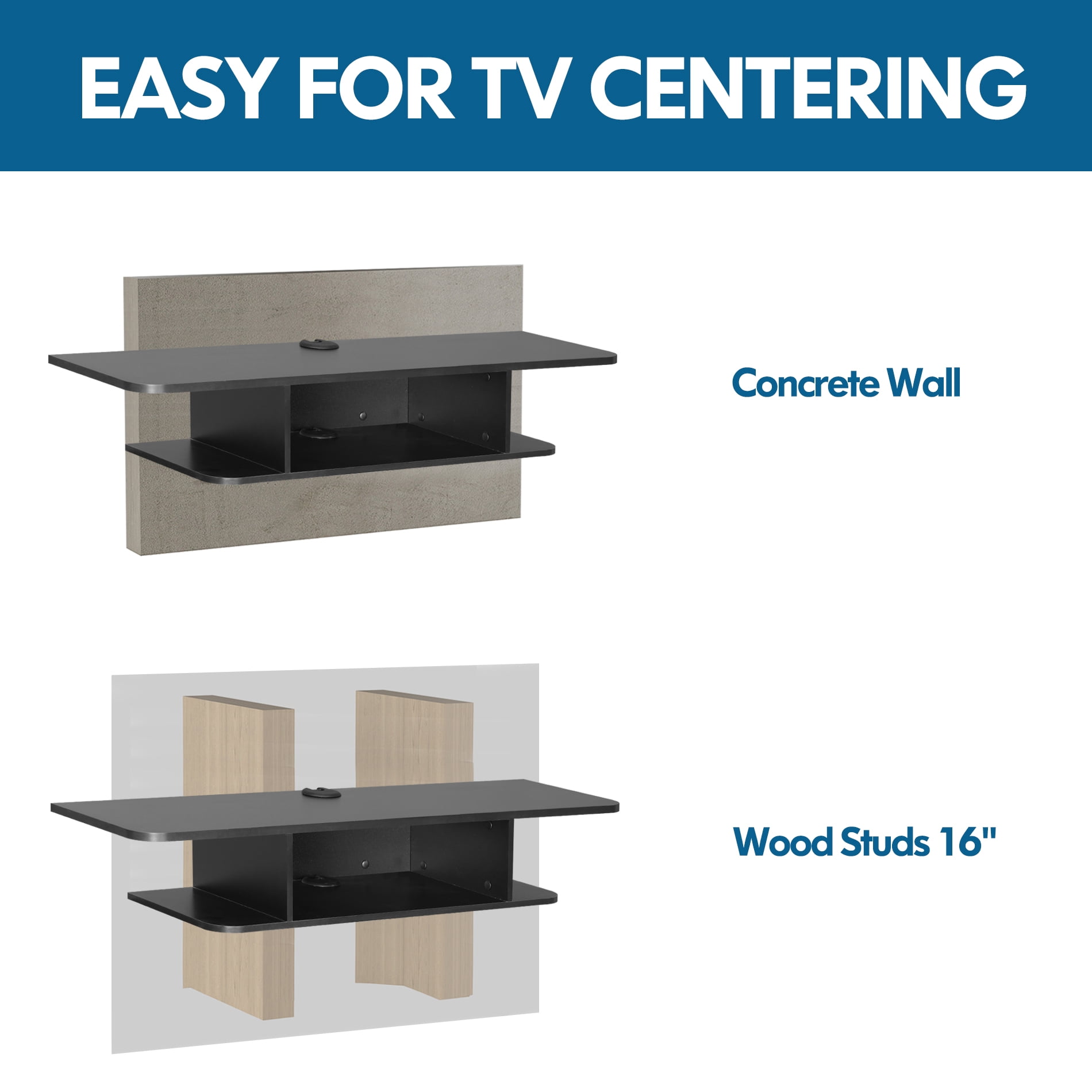 FITUEYES Wall Mount TV Stand for TVs up to 50", Black