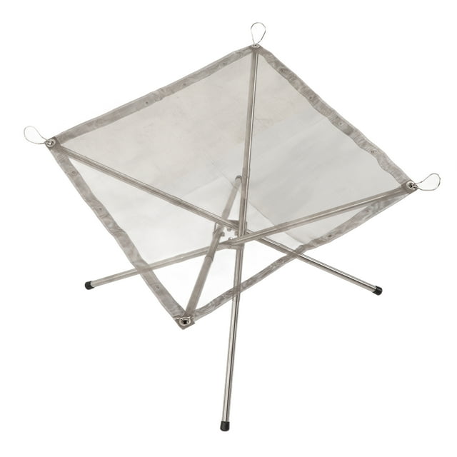 Foldable Fire Pit, 5kg Bearing Rollable Top Mesh Eco Friendly Portable Outdoor Firepit Stable Labor Saving Stainless Steel with Storage Bag for Backyard