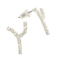 thumbnail image 2 of Letter "Y" Crystal Rhinestone Pierced Initial Earrings 3/4" Ladies Adult Female Women, 2 of 3