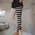 thumbnail image 6 of YOIAVAIOY Women's Halloween Leggings High Waisted Striped Legging Buttery Soft Ankle Length Yoga Pants Fashion Casual Holiday Bottom Beige M, 6 of 10