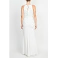 thumbnail image 6 of Adrianna Papell Halter Neck Sleeveless Empire Waist Tie Back Zipper Back Bodycon Solid Crepe Dress-IVORY / 14, 6 of 7