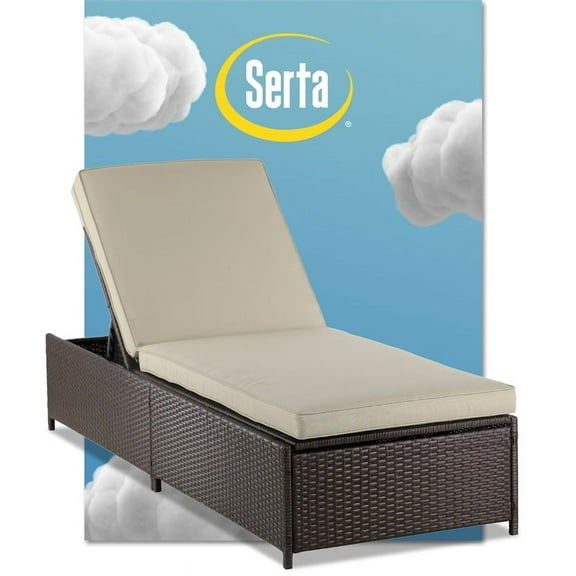 Serta Laguna Outdoor Storage Chaise Lounge - Brown Wicker