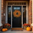 thumbnail image 6 of TETOU 20.5" Fall Wreaths for Front Door, Artificial Pumpkin Maple Leaves Harvest Autumn Wreath with Eucalyptus Leaves for Fall Thanksgiving Halloween Door Wall Porch Indoor Outdoor Decoratioin, 6 of 8